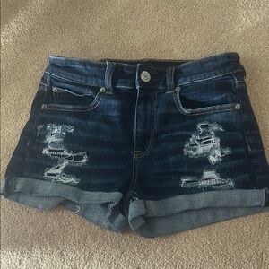 ripped american eagle jean shorts